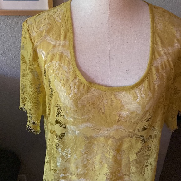 FOSSIL | Yellow Lace Top - Picture 2 of 5